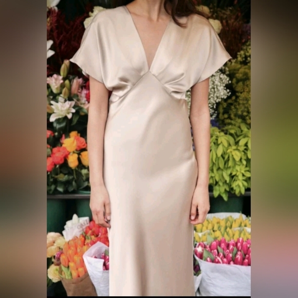 Zara Satin Effect Midi Dress - Picture 2 of 4